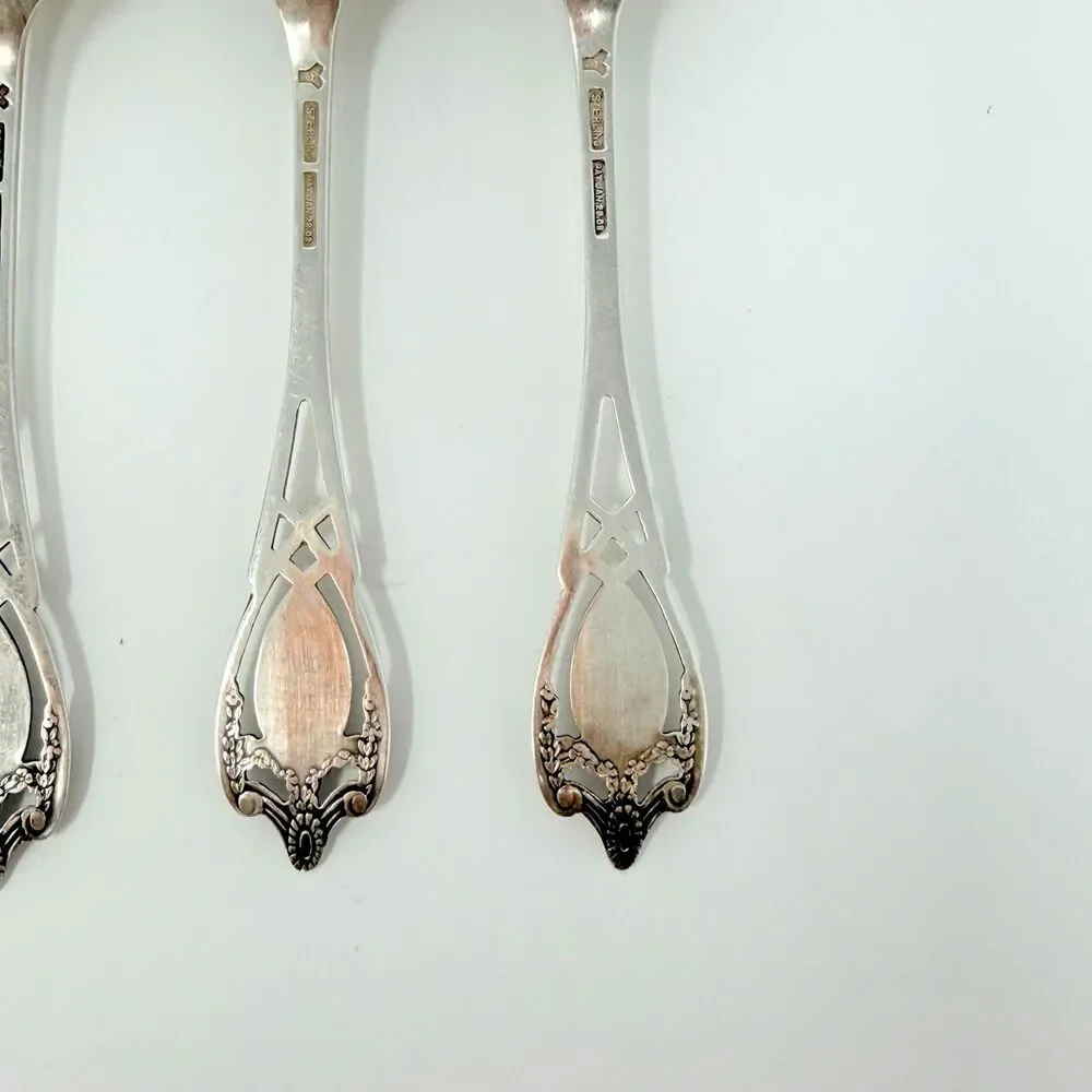 Rogers Lunt & Bowlen Monticello Sterling Silver Teaspoons Set of 4 77g